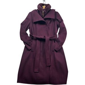 Sam Edelman Burgundy Wool Peacoat w/ Faux Fur Trim – Sz 6 | $360 Retail